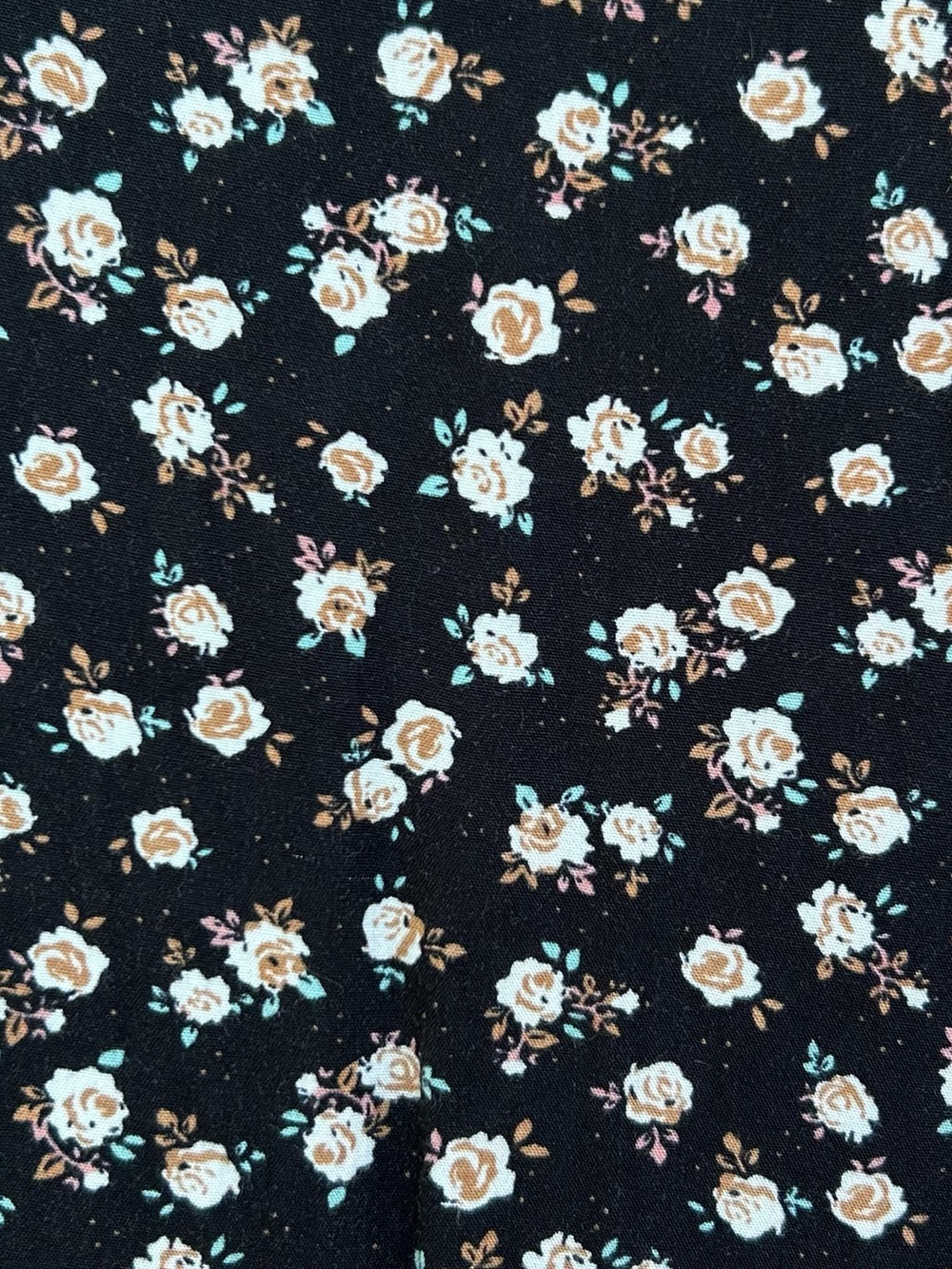 Natural Life Rebecca Midi Dress Rose Floral Print Rayon Black Cream XL - Picture 5 of 16